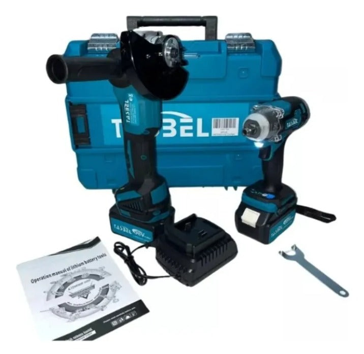 Kit Taladro Percutor y Esmeril Angular